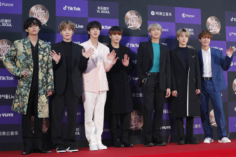 Members of South Korean K-Pop group BTS