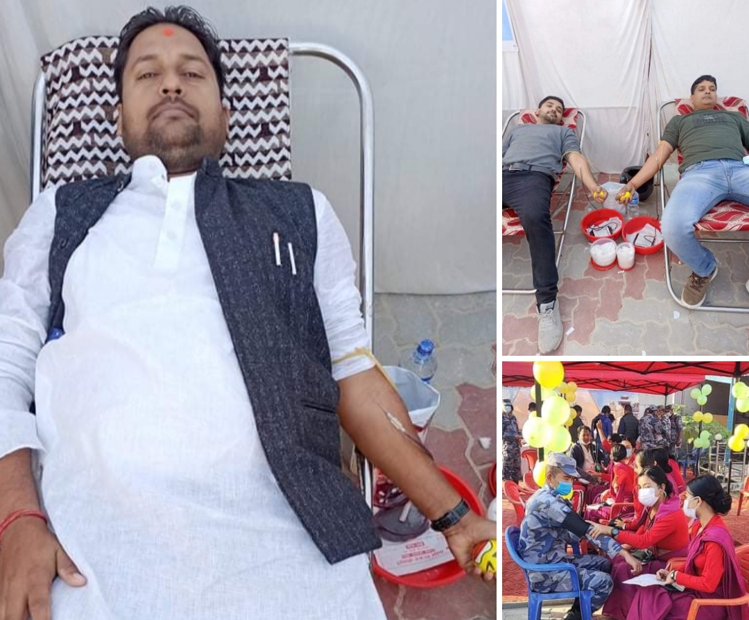 रेडियो बिरगंजको वार्षिकोत्सवको कार्यक्रमा, २५ महिला सहित ३ सय ४१ जनाले गरे रक्तदान ।