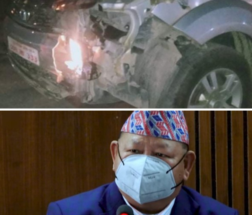 पर्यटनमन्त्री प्रेमबहादुर आले चढेको गाडी दुर्घटना : मन्त्री सुरक्षित