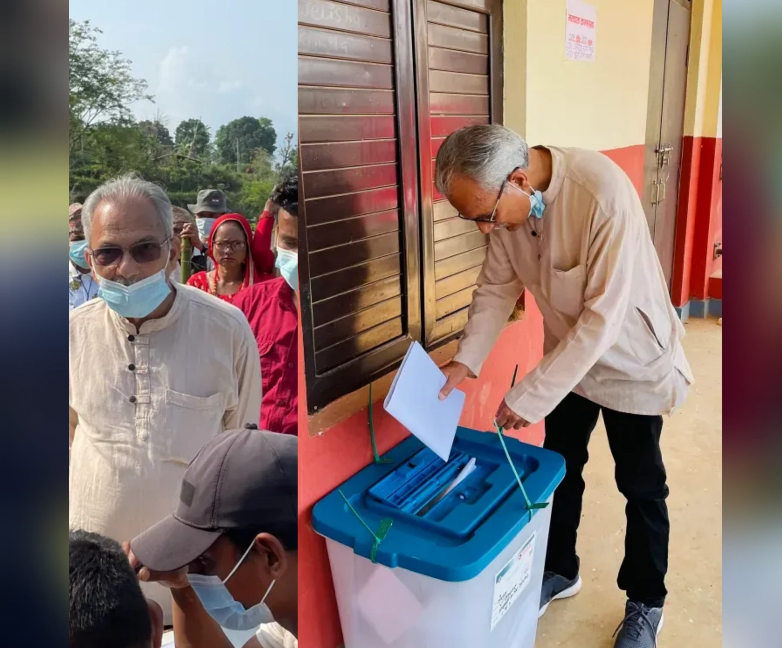 बाबुराम भट्टराईले मतदान गरे मतदान