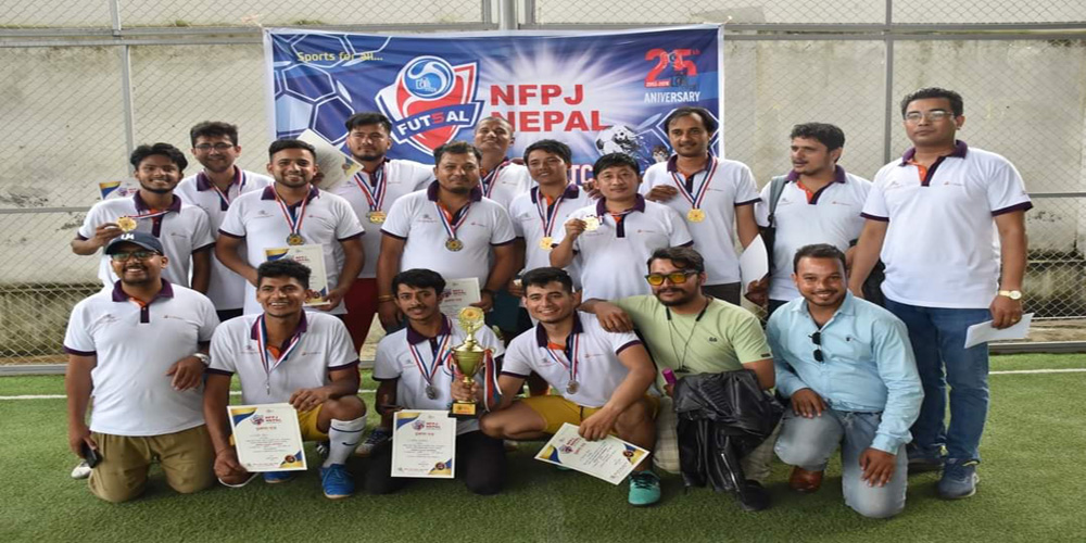 एनएफपिजे फुटसल प्रतियोगिताको उपाधि पत्रकार टिमलाई