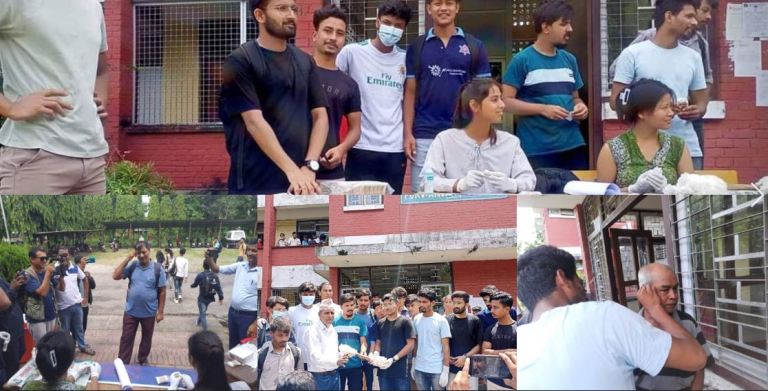 पटकपटक गरेको माग प्रशासनले नसुनेपछि विद्यार्थीले गरिदिए कर्मचारीहरुको कान सफा