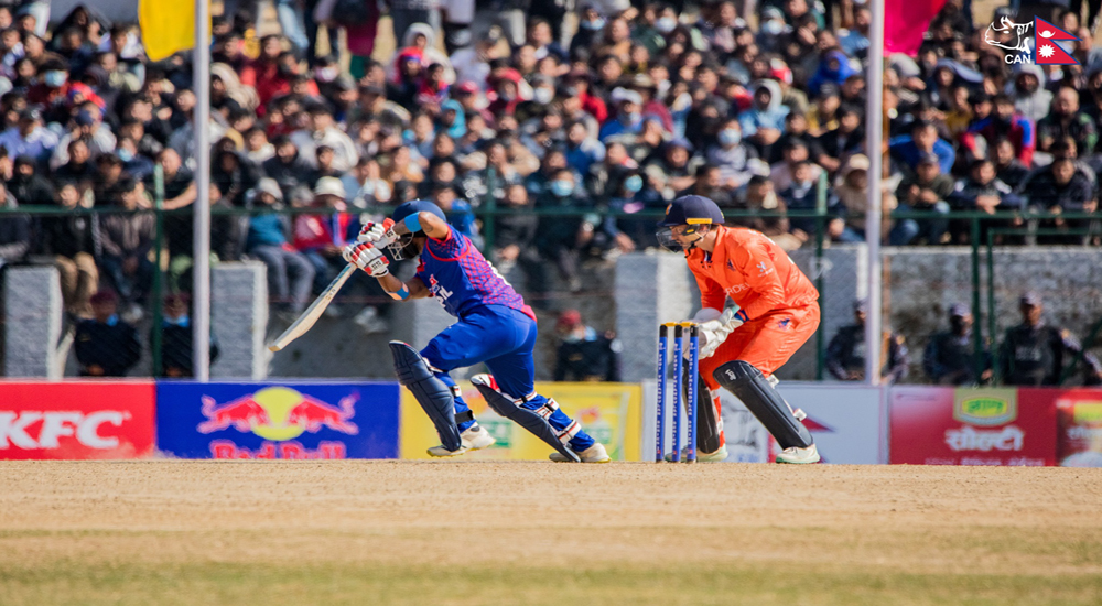 अन्तर्राष्ट्रिय टि ट्वान्टी शृङ्खला – नेदरल्यान्ड्ससँगको खेलमा नेपाल २ रनले पराजित